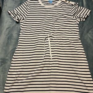 Striped Navy and White Dress